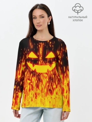 Лонгслив женский. Хлопок / FIRE PUMPKIN