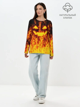 Лонгслив женский. Хлопок / FIRE PUMPKIN
