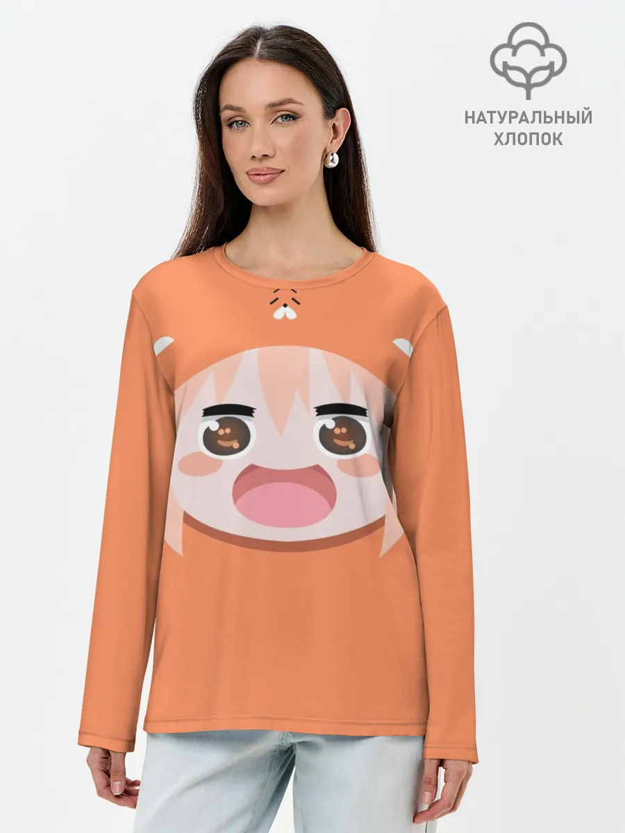 Лонгслив женский. Хлопок / Мордочка Умару