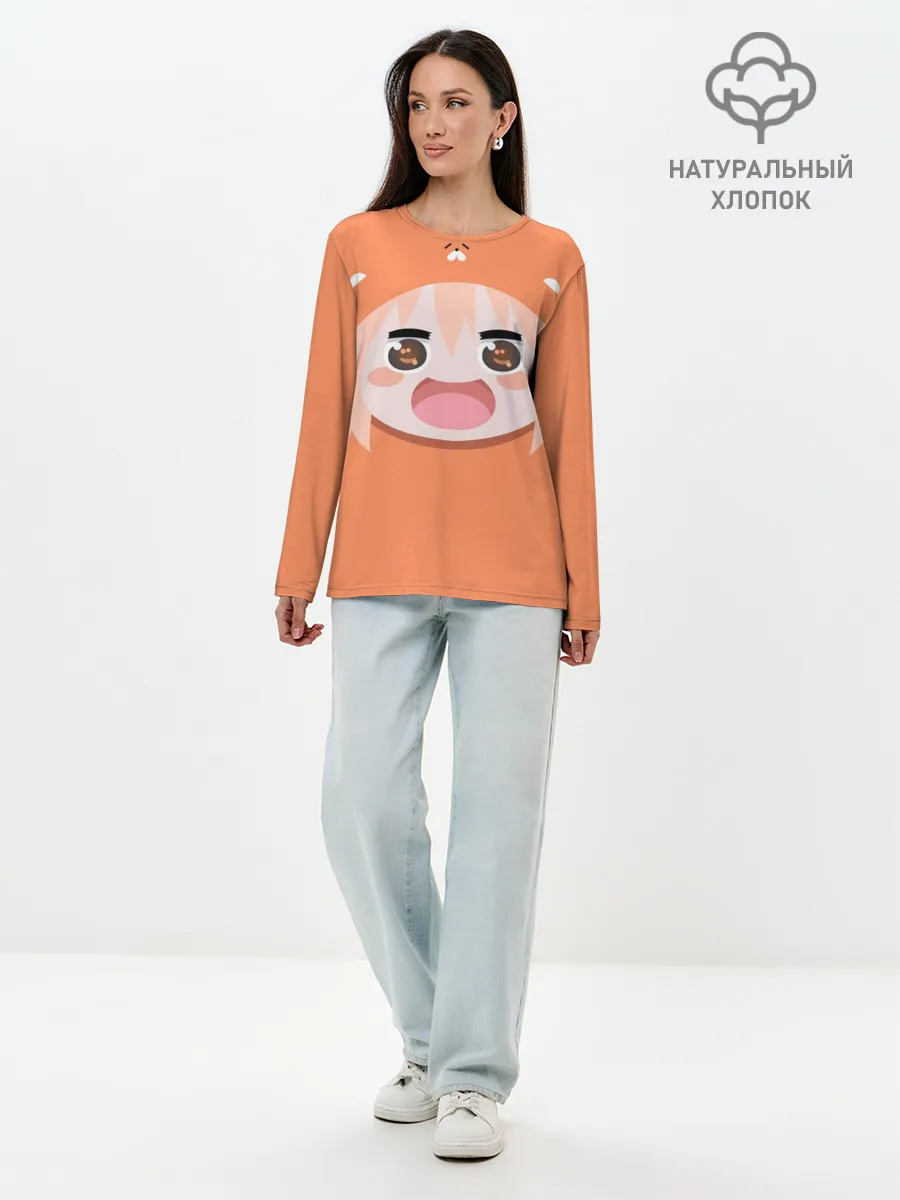 Лонгслив женский. Хлопок / Мордочка Умару