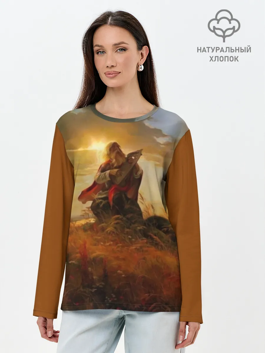 Лонгслив женский. Хлопок / русь