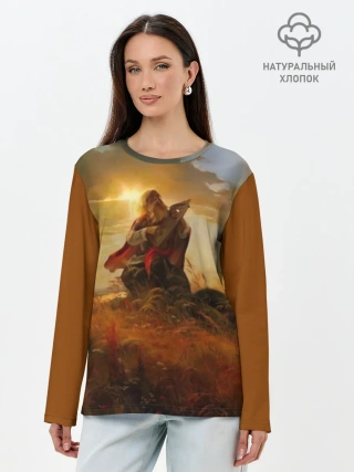 Лонгслив женский. Хлопок / русь