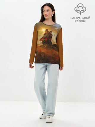 Лонгслив женский. Хлопок / русь