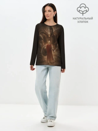 Лонгслив женский. Хлопок / русь