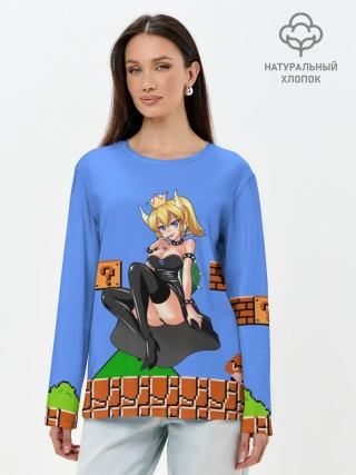 Лонгслив женский. Хлопок / Bowsette