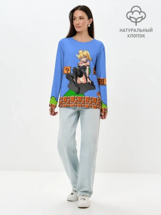 Лонгслив женский. Хлопок / Bowsette