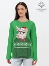 Лонгслив женский. Хлопок / New Year Hipster Pig