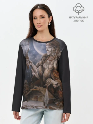 Лонгслив женский. Хлопок / Макошь