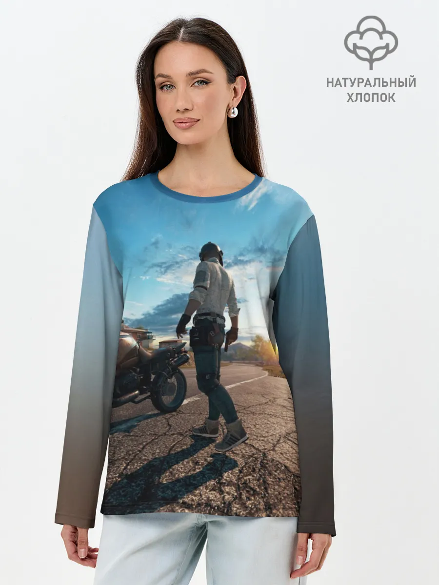 Лонгслив женский. Хлопок / PUBG