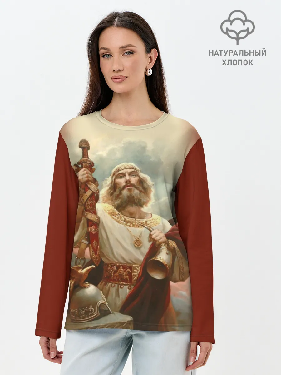 Лонгслив женский. Хлопок / русь