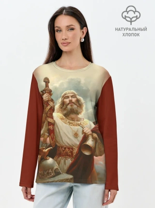 Лонгслив женский. Хлопок / русь