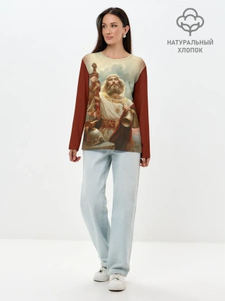 Лонгслив женский. Хлопок / русь