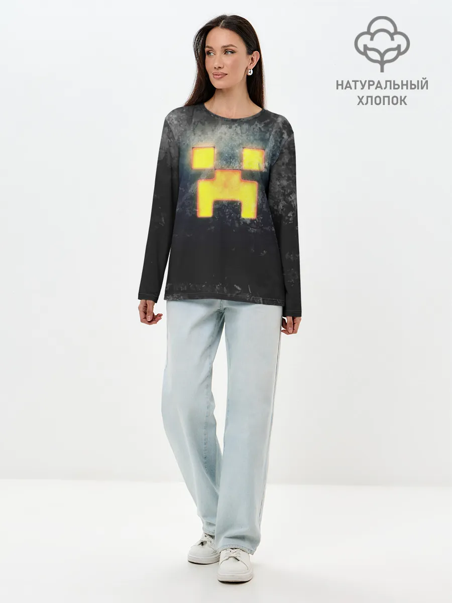 Лонгслив женский. Хлопок / BLACK Creeper