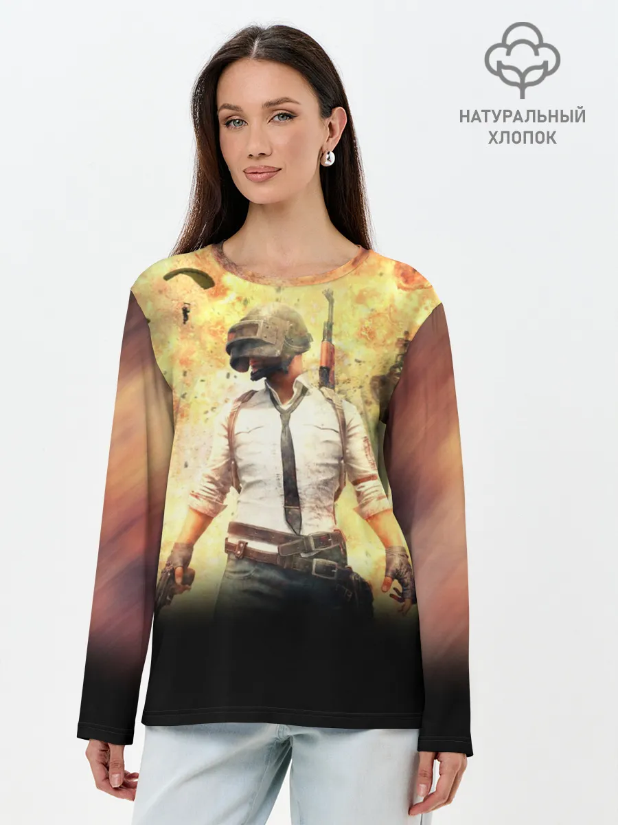 Лонгслив женский. Хлопок / PUBG