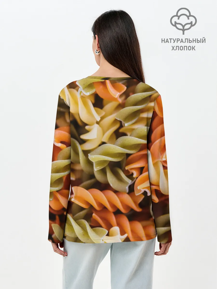 Лонгслив женский. Хлопок / Макароны Спиральки