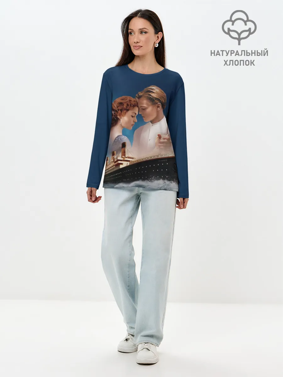 Лонгслив женский. Хлопок / Титаник