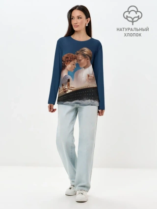 Лонгслив женский. Хлопок / Титаник