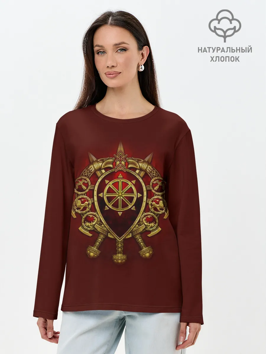 Лонгслив женский. Хлопок / русь