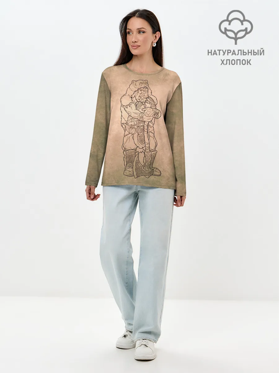 Лонгслив женский. Хлопок / русь