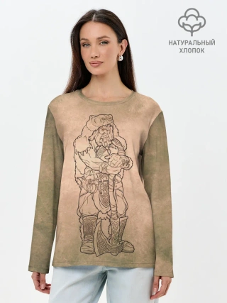 Лонгслив женский. Хлопок / русь