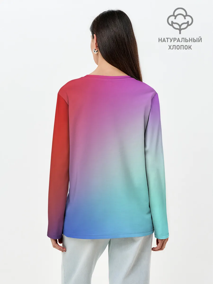 Лонгслив женский. Хлопок / Colorful Gradient