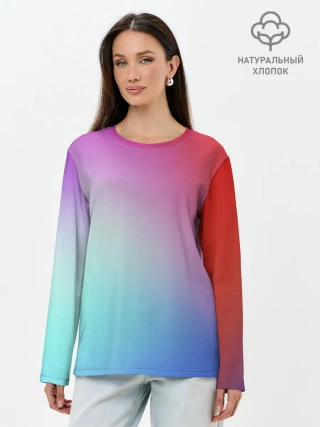 Лонгслив женский. Хлопок / Colorful Gradient
