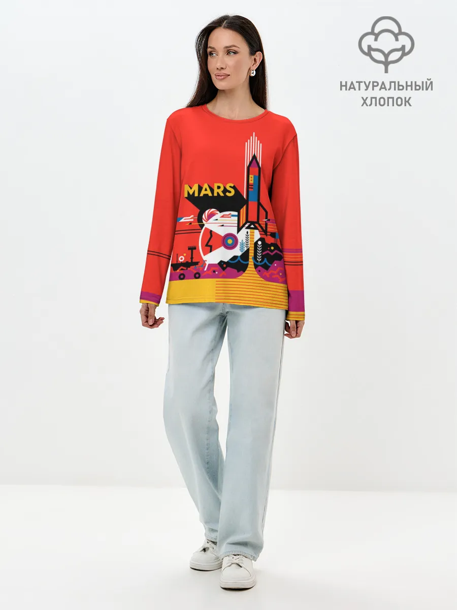 Лонгслив женский. Хлопок / Марс