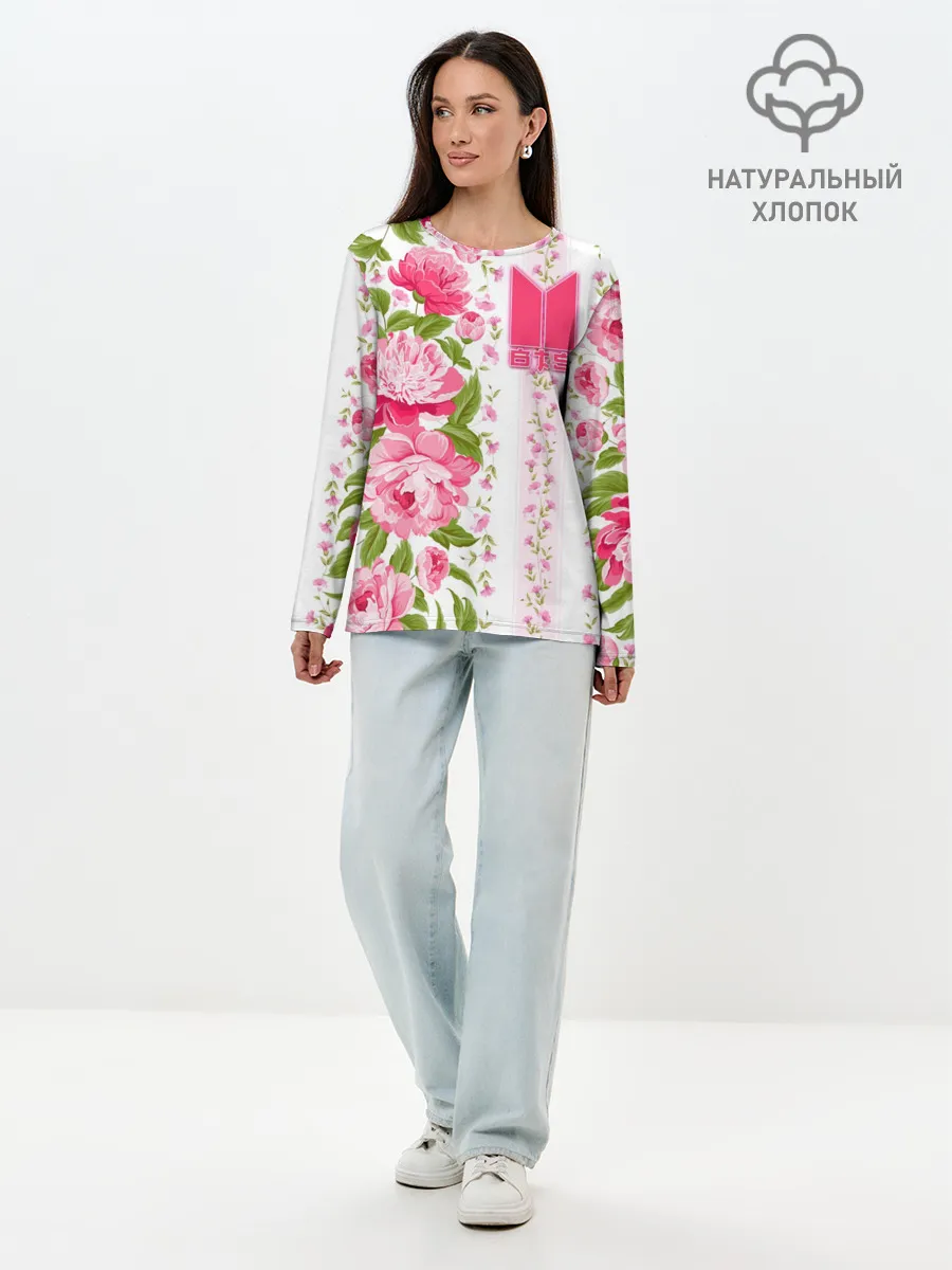 Лонгслив женский. Хлопок / BTS