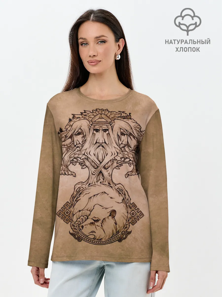 Лонгслив женский. Хлопок / русь