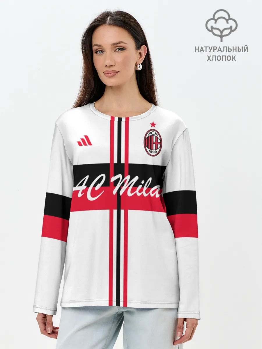 Лонгслив женский. Хлопок / AC Milan