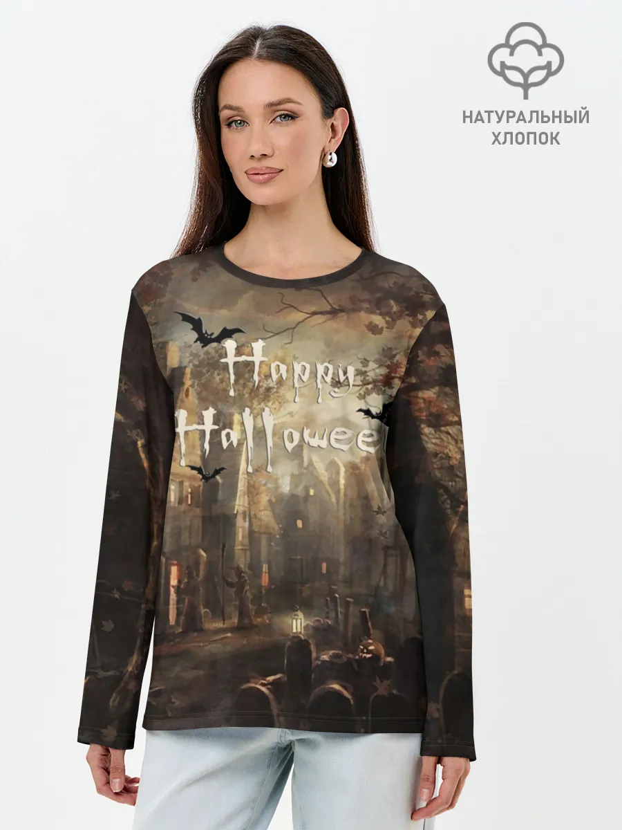 Лонгслив женский. Хлопок / Halloween