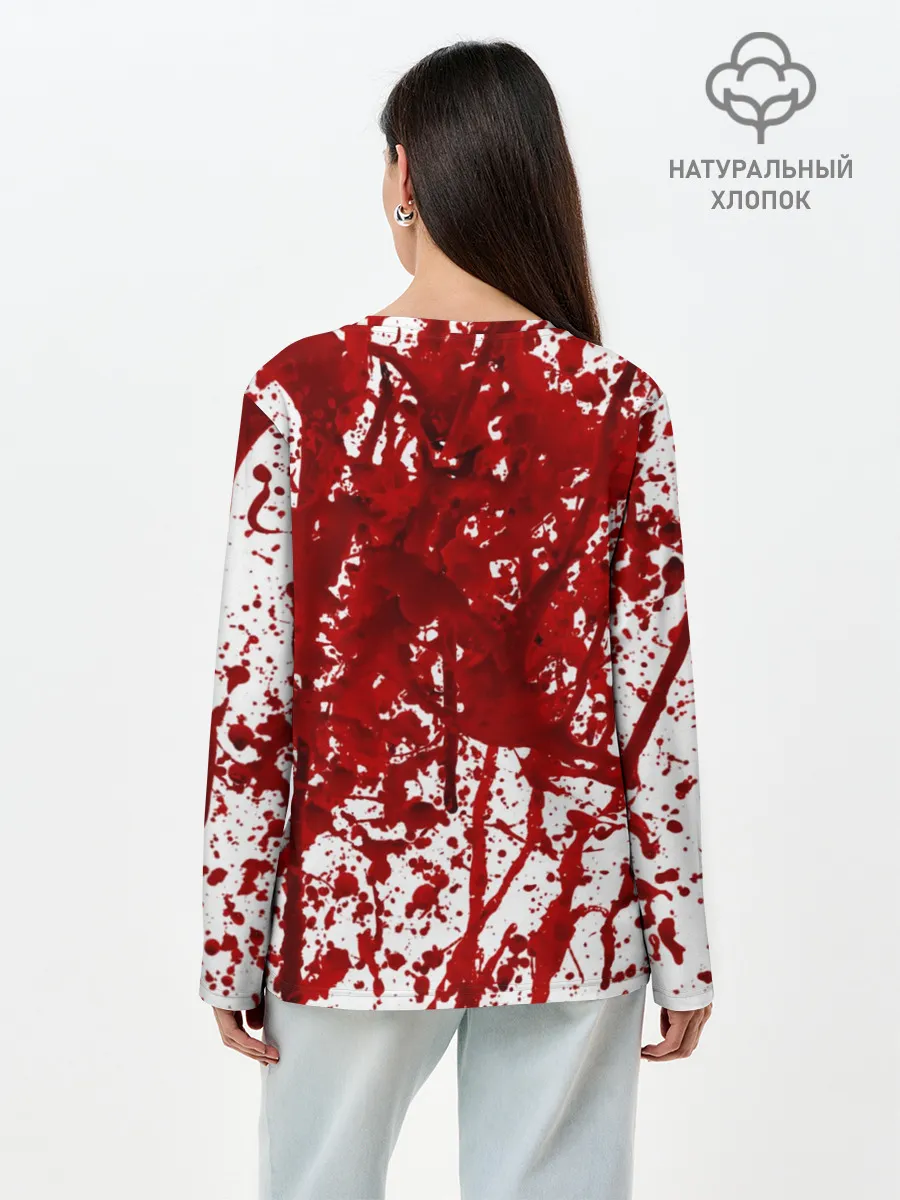 Лонгслив женский. Хлопок / Вино Разлилось