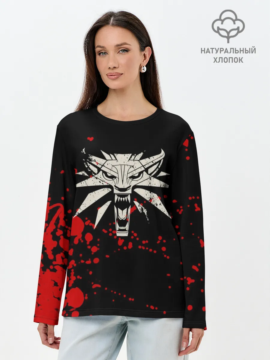 Лонгслив женский. Хлопок / The Witcher Blood