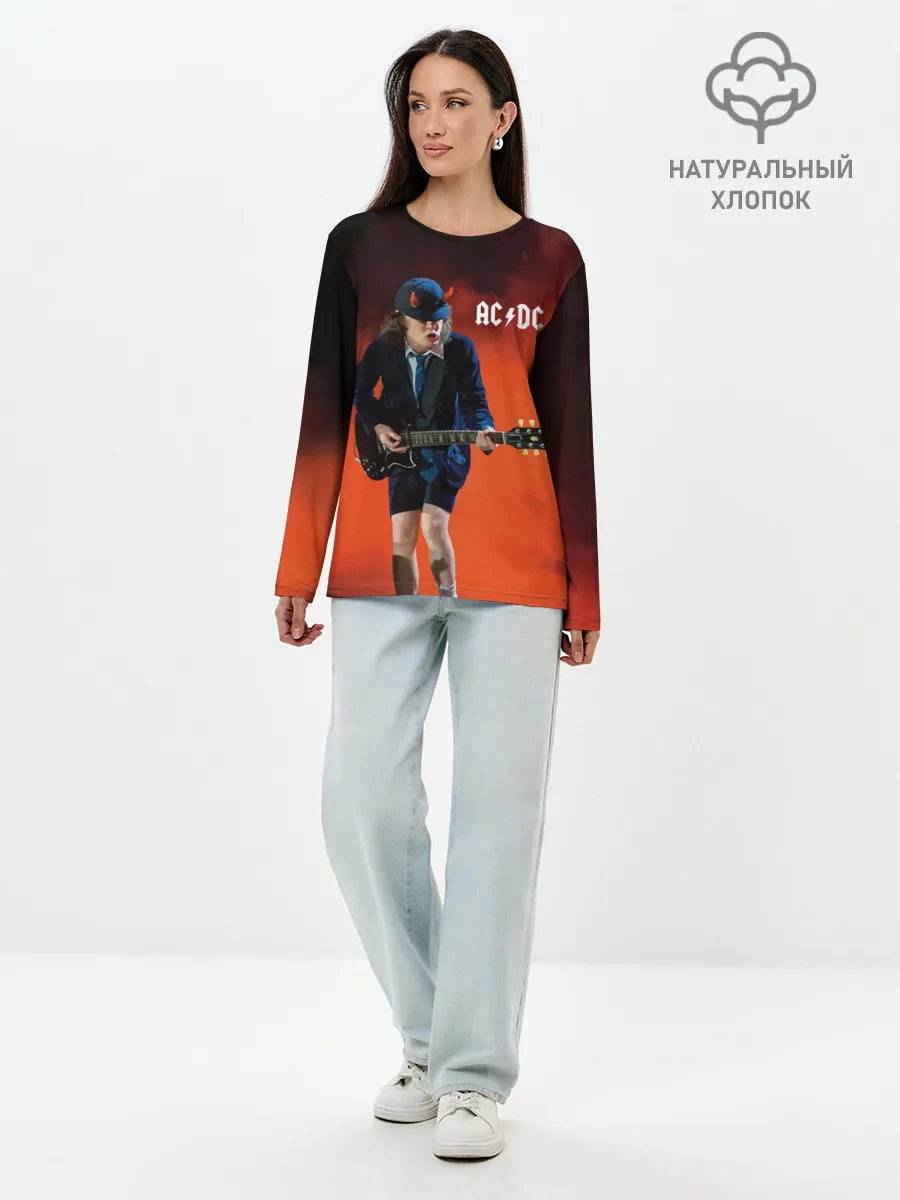 Лонгслив женский. Хлопок / AC/DC