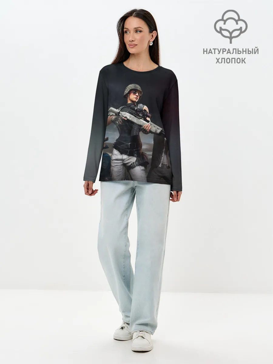 Лонгслив женский. Хлопок / PUBG
