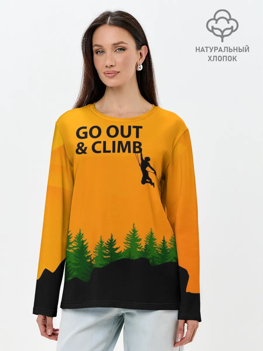 Лонгслив женский. Хлопок / Альпинизм