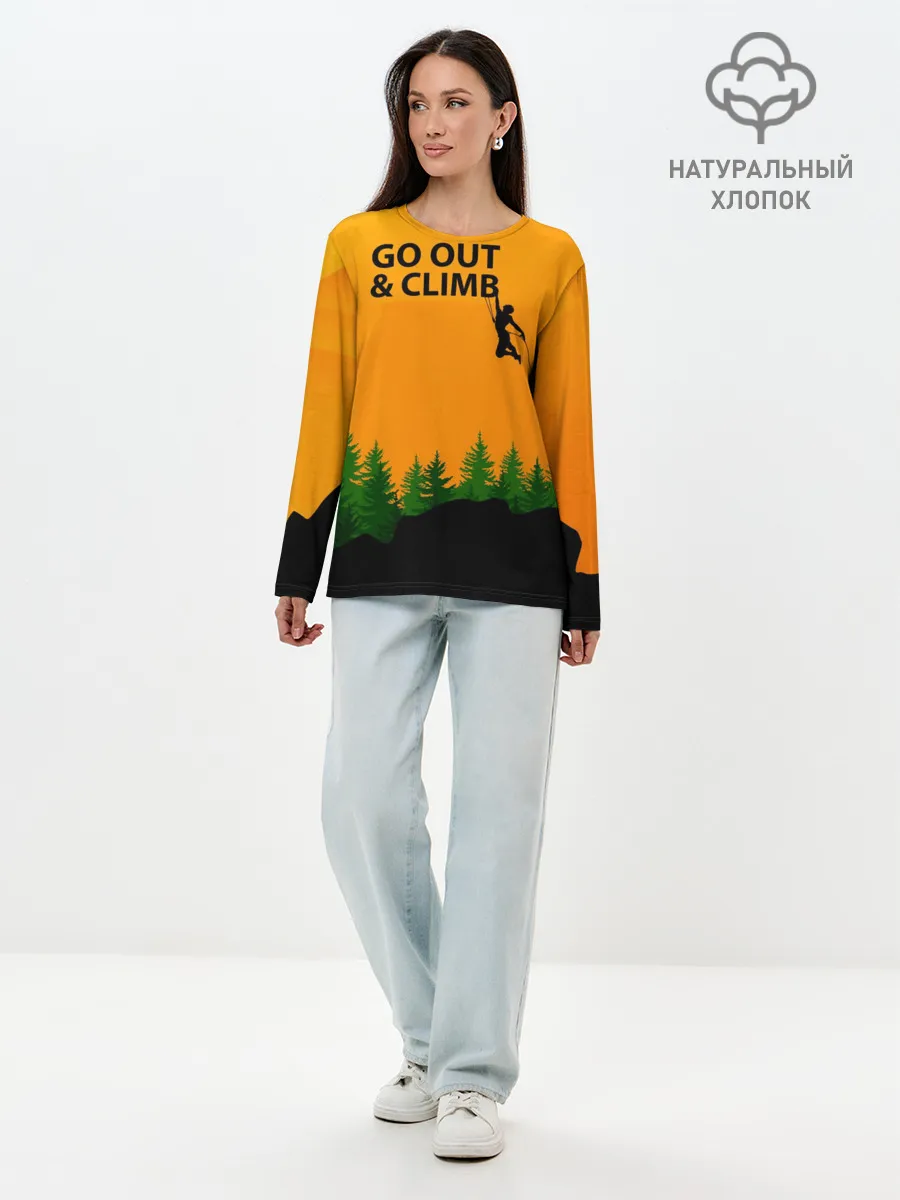 Лонгслив женский. Хлопок / Альпинизм