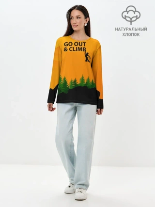 Лонгслив женский. Хлопок / Альпинизм