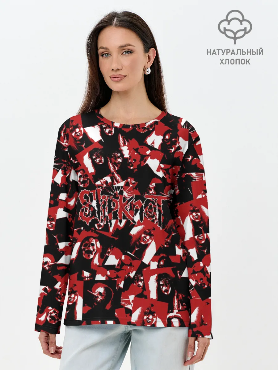 Лонгслив женский. Хлопок / SlipKnot камуфляж