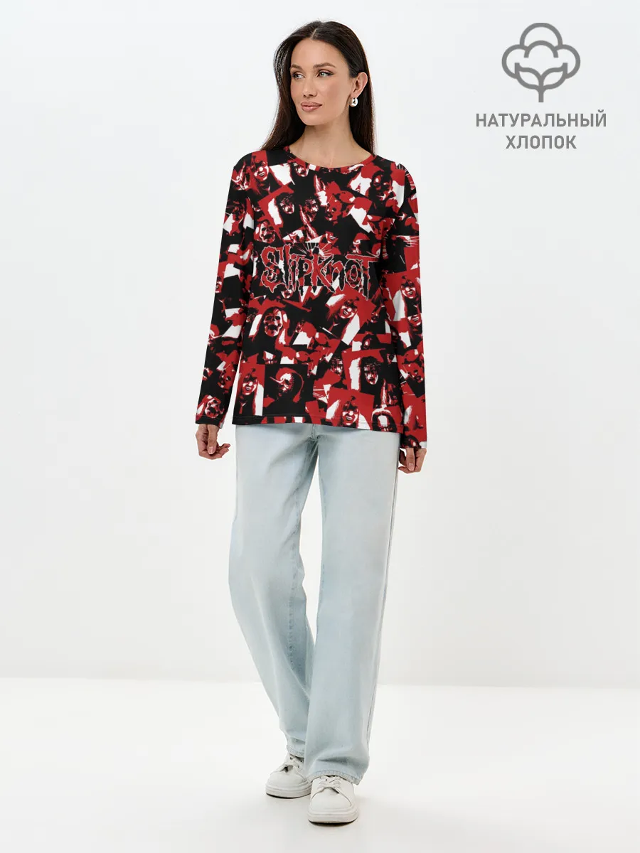 Лонгслив женский. Хлопок / SlipKnot камуфляж