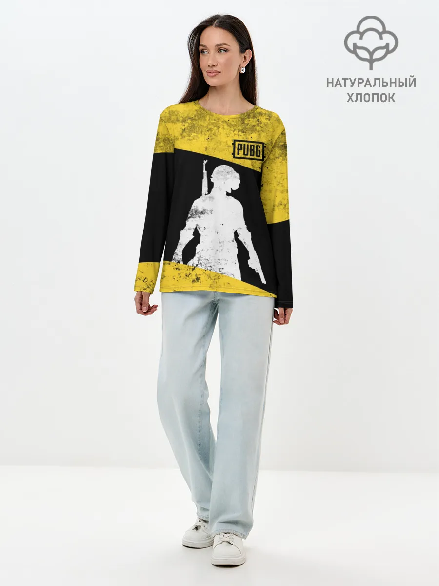 Лонгслив женский. Хлопок / PUBG Grunge