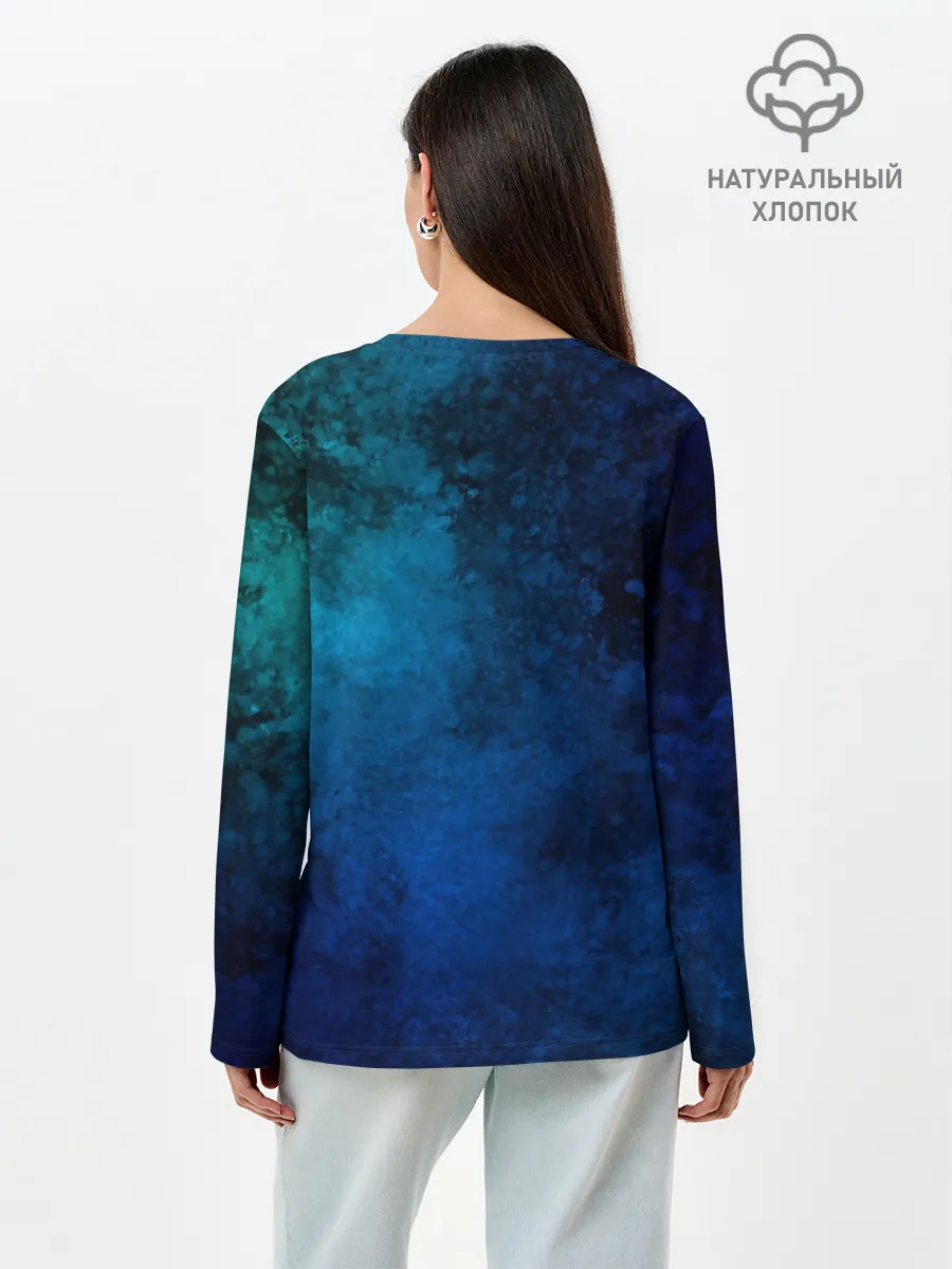Лонгслив женский. Хлопок / Абстракция