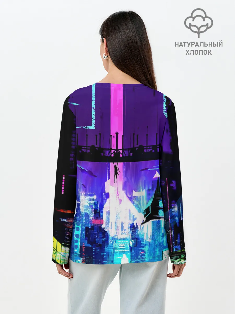 Лонгслив женский. Хлопок / CYBERPUNK