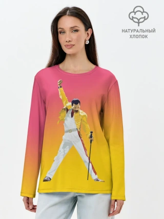 Лонгслив женский. Хлопок / Queen: Фредди Меркьюри