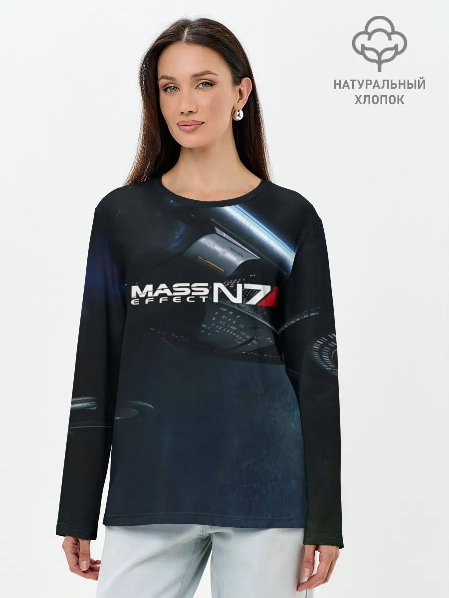 Лонгслив женский. Хлопок / MASS EFFECT N7