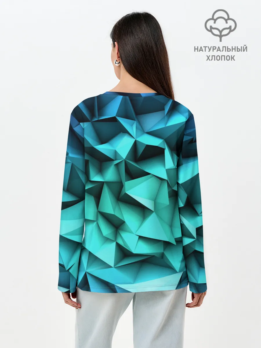 Лонгслив женский. Хлопок / abstraction geometry