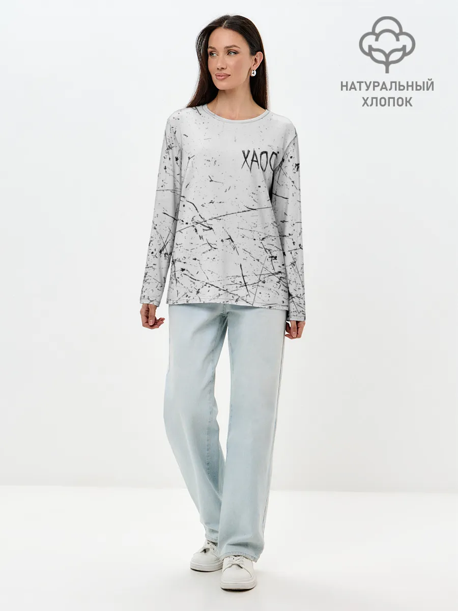 Лонгслив женский. Хлопок / ХАОС Серый