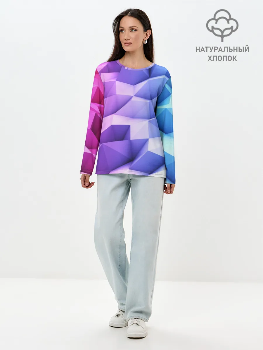 Лонгслив женский. Хлопок / Текстура