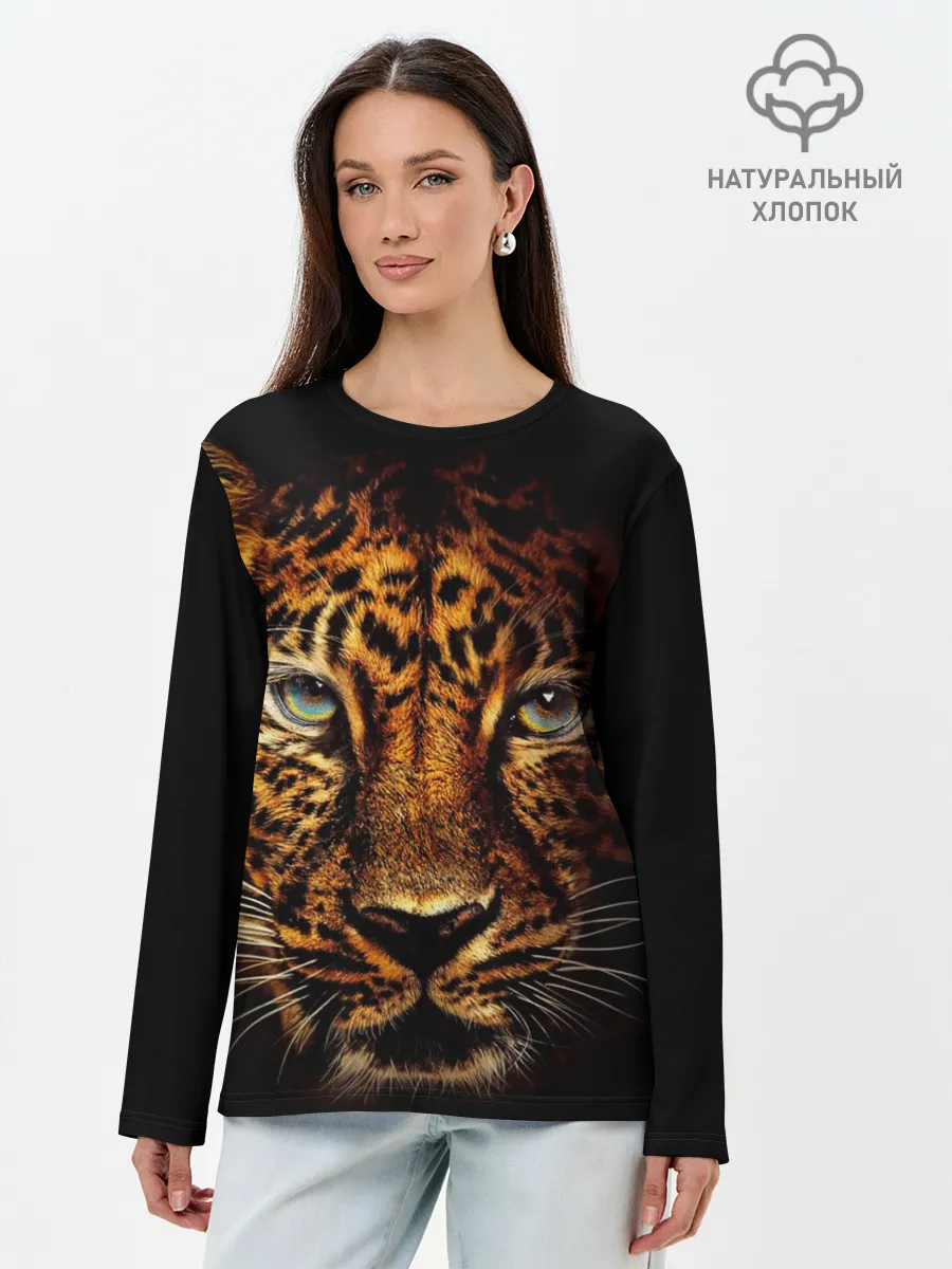 Лонгслив женский. Хлопок / Ягуар