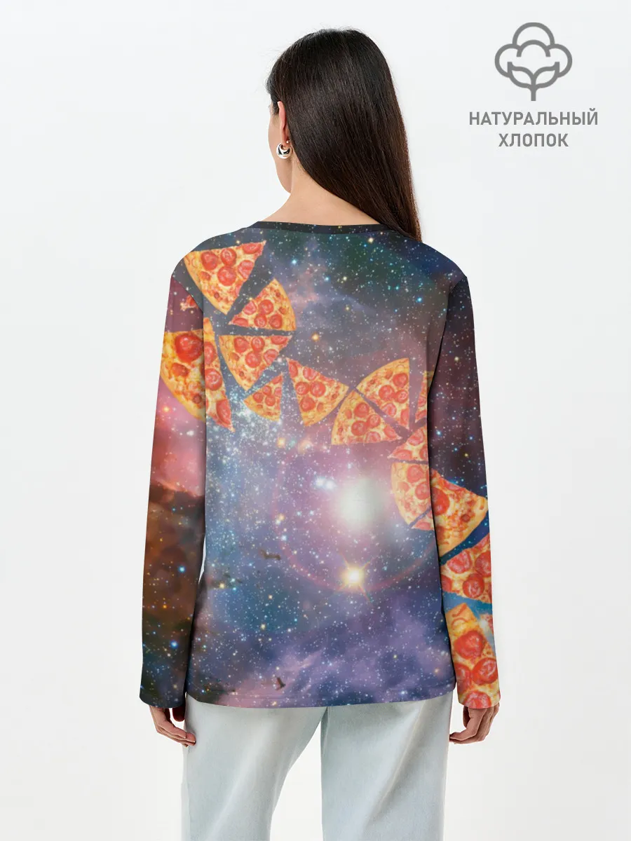 Лонгслив женский. Хлопок / Кот Диджей